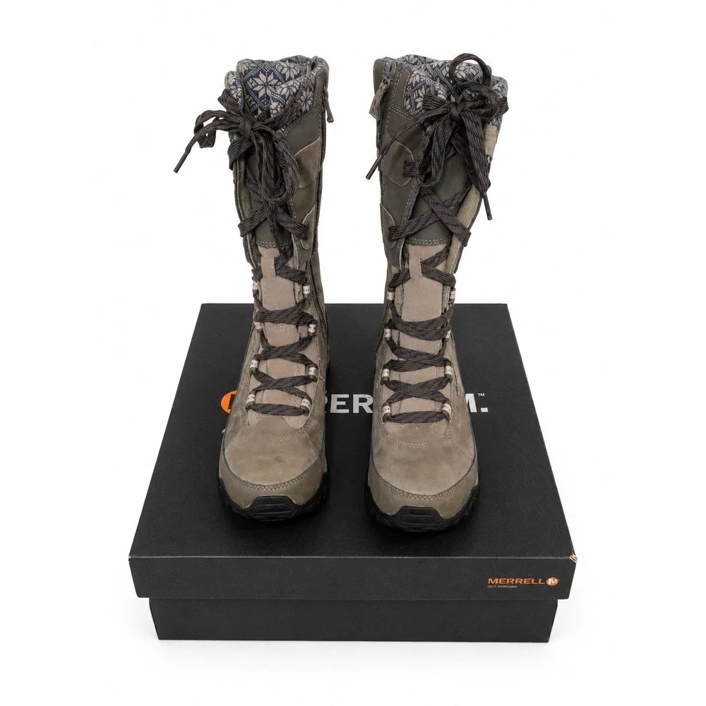 Merrell Polarand Rove Peak Waterproof Winter Snow Boots Women's 7.5 Gray New